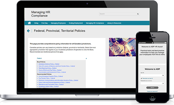screenshot of ADP HR Assist